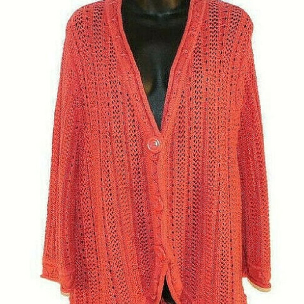 CJ Banks Long Sleeve Knit Cardigan Sweater Size 3X